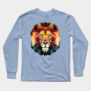 Lion Head Polygon - King of the Jungle Long Sleeve T-Shirt